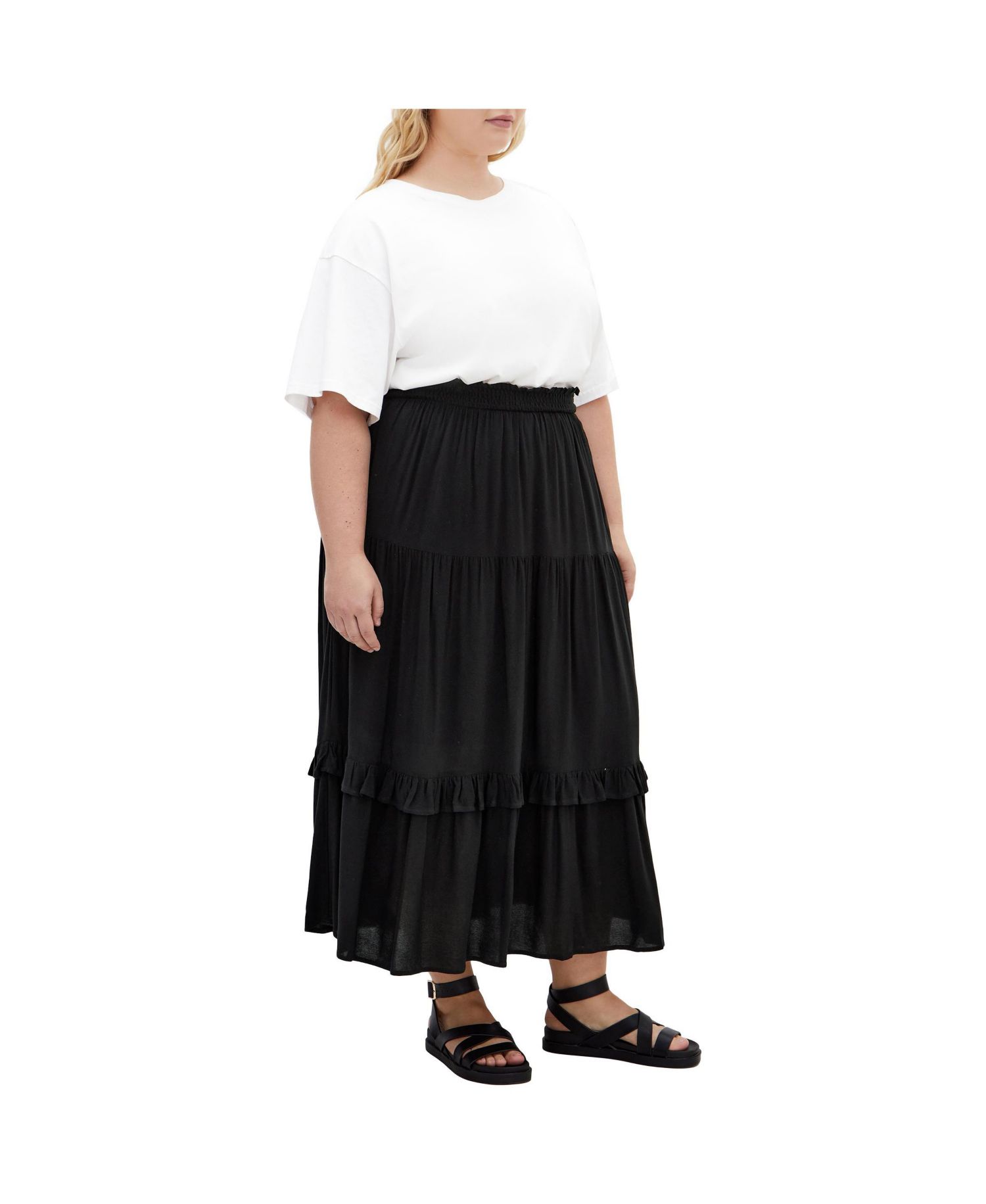 Plus Size Devine Beauty Plain Skirt