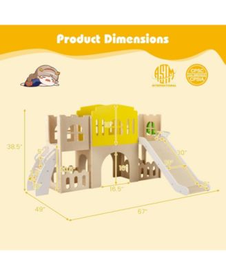 7-in-1 Toddler Slide Set for Kids with Climber and Basketball Hoop