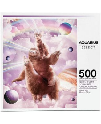 Random Galaxy Laser Eyes Cat Sloth Llama 500 Piece Jigsaw Puzzle