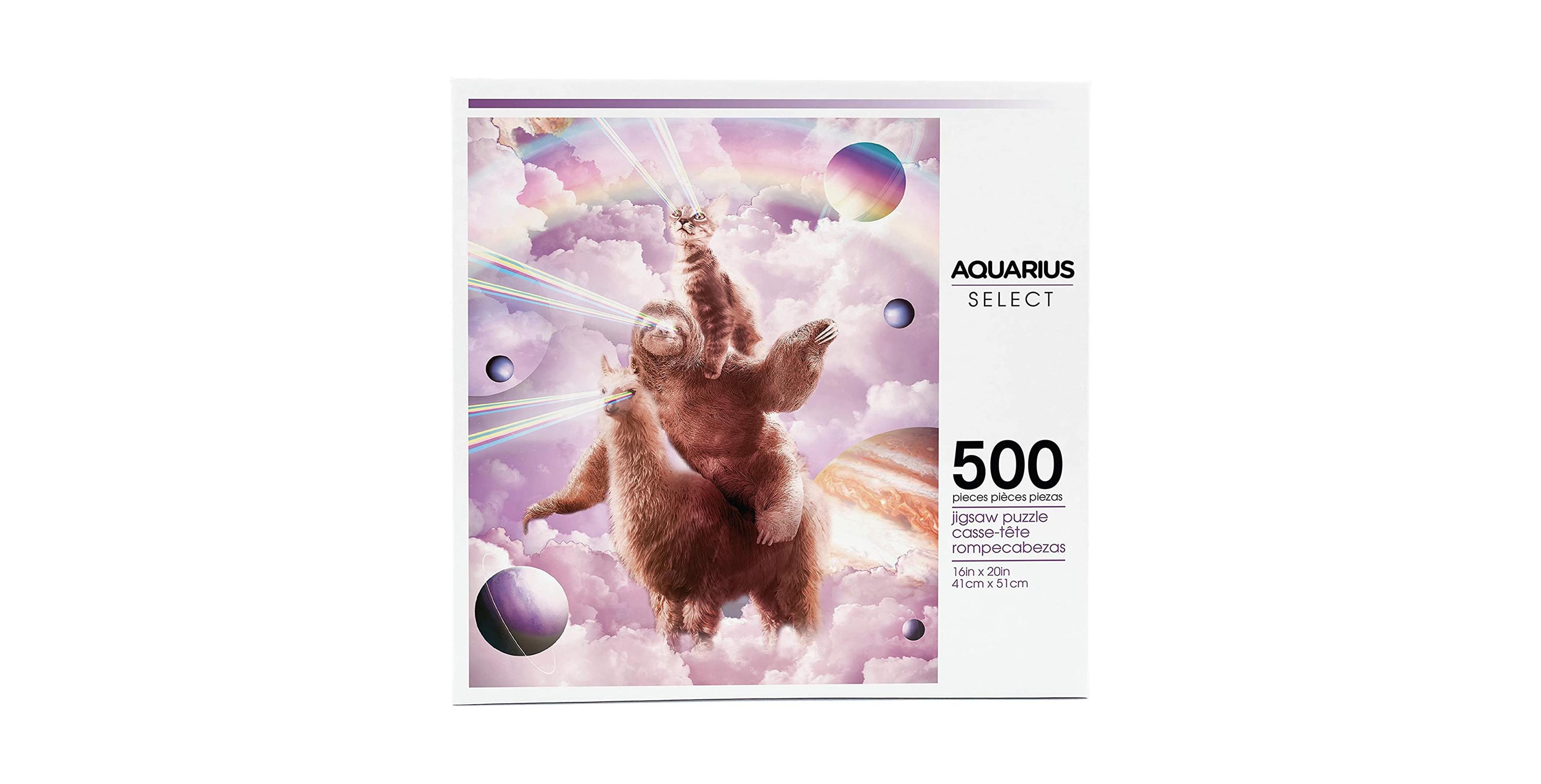 Nmr Distribution Random Galaxy Laser Eyes Cat Sloth Llama 500 Piece Jigsaw Puzzle