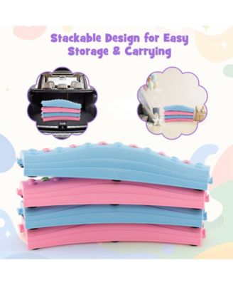 Colorful Kids Wavy Balance Beam with Textured Surface and Non-slip Foot Pads