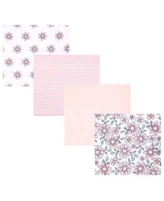 Cotton Flannel Receiving Blankets 4-Pack, Floral