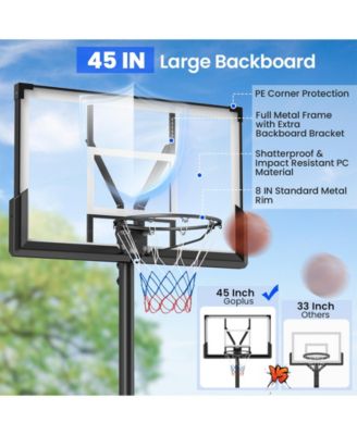 Portable Basketball Hoop Outdoor Basketball Goal System Adjustable for Kids Teens Adults