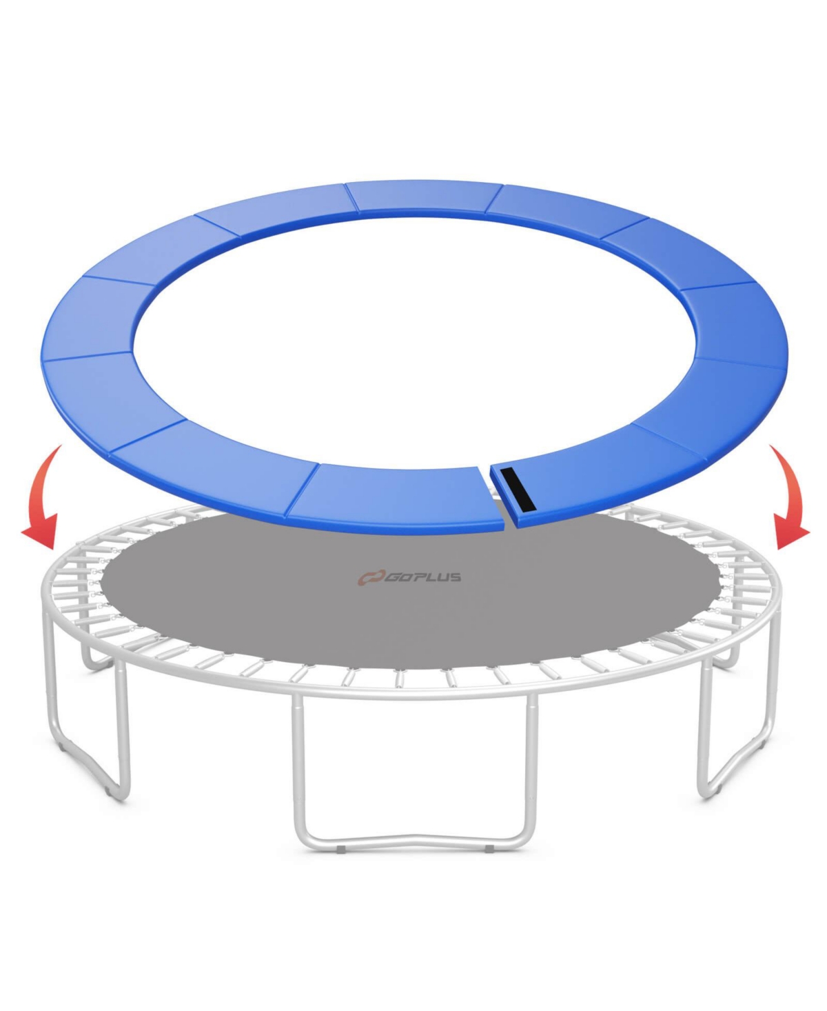 Costway 8FT Trampoline Spring Cover with Split Design Waterproof Surface Epe Foam Padding - Blue
