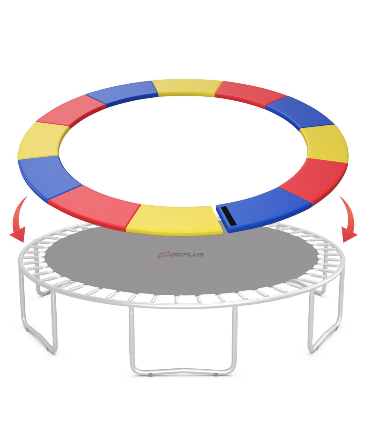 Costway 8FT Trampoline Spring Cover with Split Design Waterproof Surface Epe Foam Padding