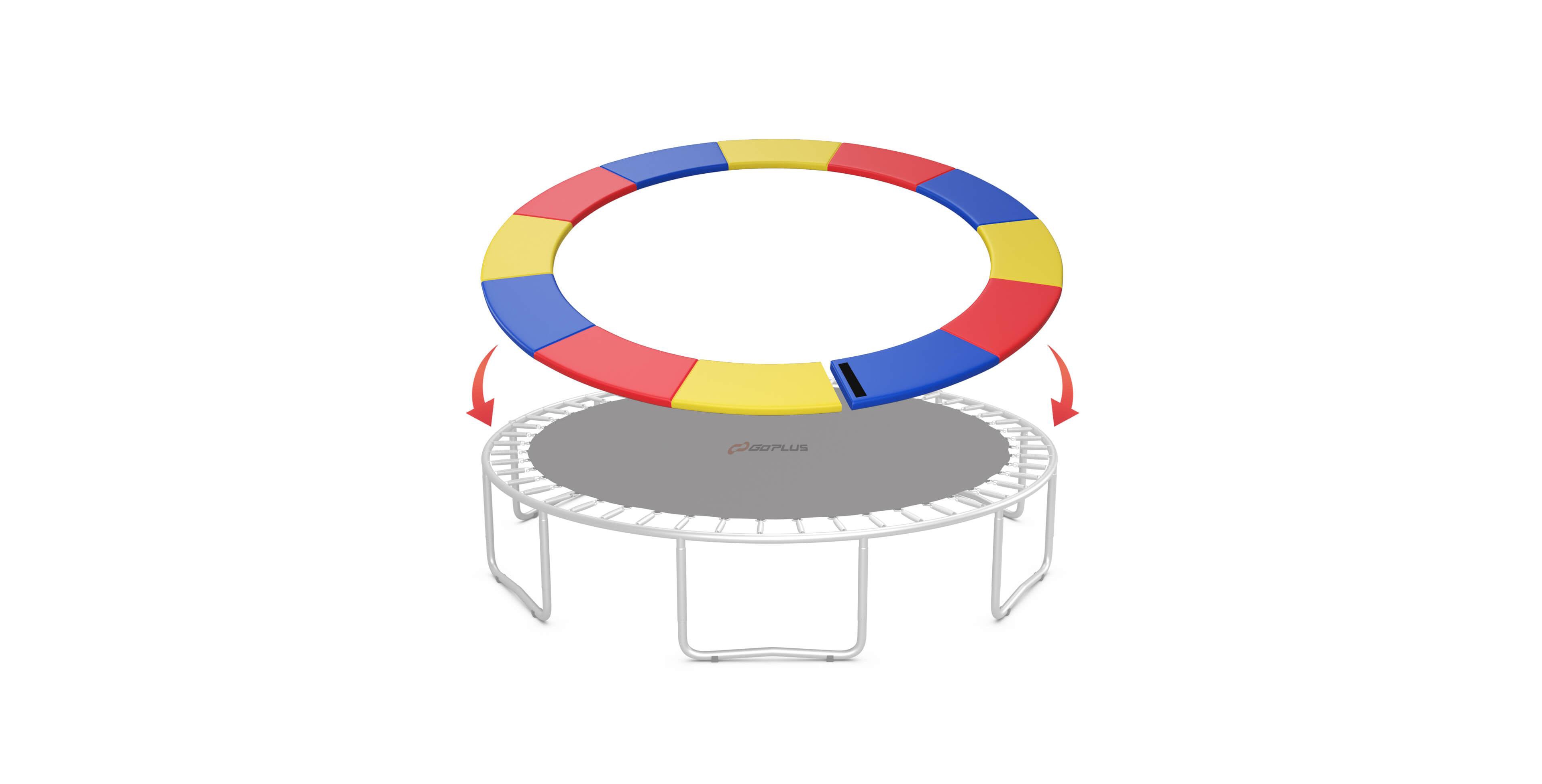 Costway 8FT Trampoline Spring Cover with Split Design Waterproof Surface Epe Foam Padding