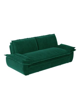 73.2" Queen Pull-Out Sofa Bed – 3-in-1 Convertible Velvet Sleeper with Chaise Lounge for Living or Guest Room
