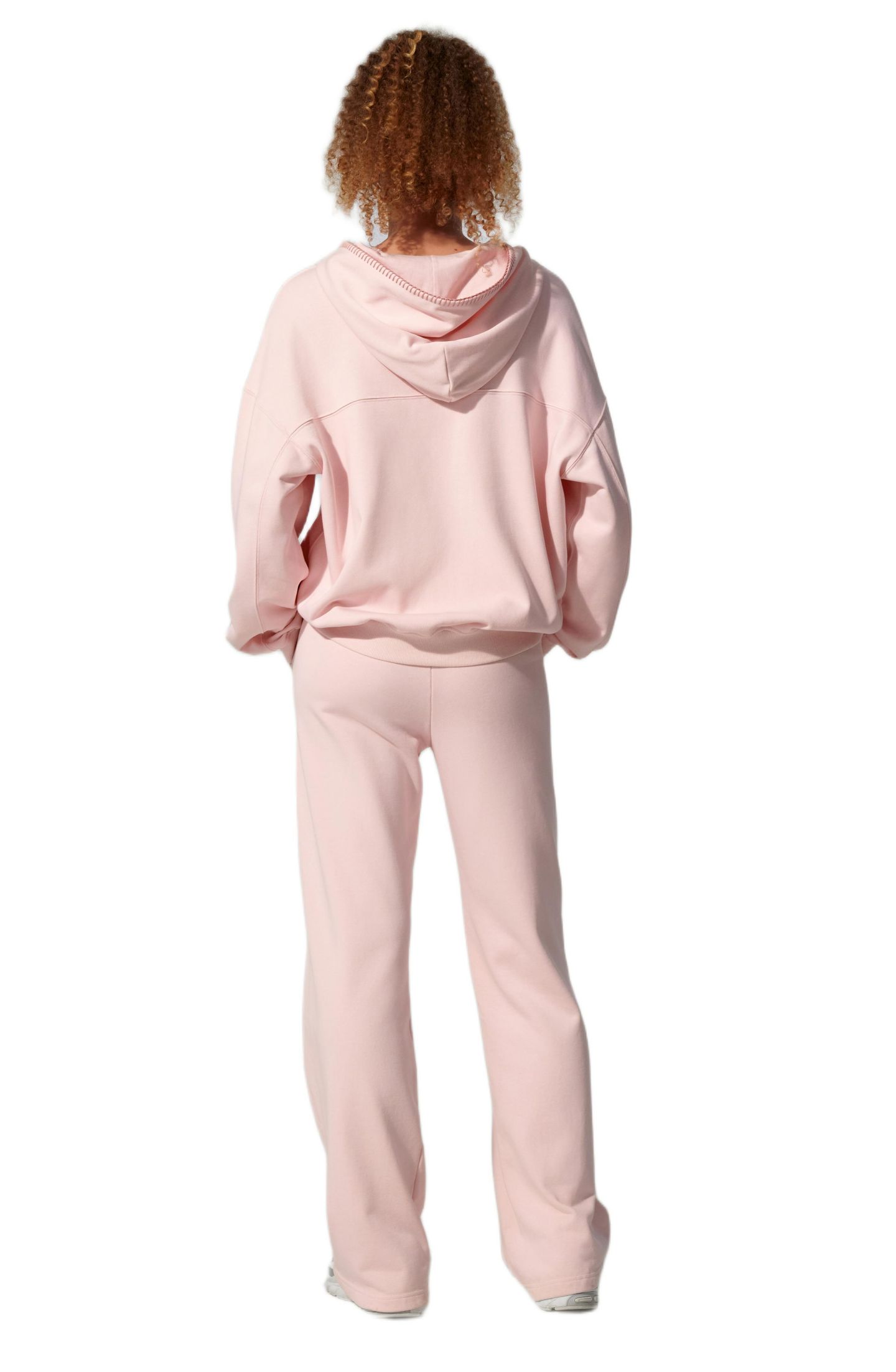 Женское худи LILYSILK Oversized Seamflow Full-Length Zip, цвет: Пудровый розовый — фото 3