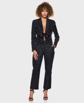 Juniors' High-Rise Jacquard Pants