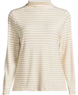 Women's Drapey Rib Skimming Long Sleeve Mock Neck