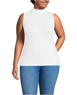 Plus Size Sleeveless Polished Essentials Mock Neck Top