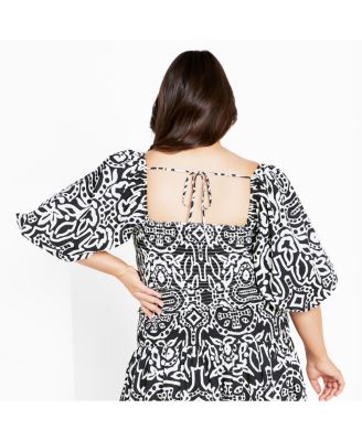 Plus Size Amari Puff Sleeve Fitted Top