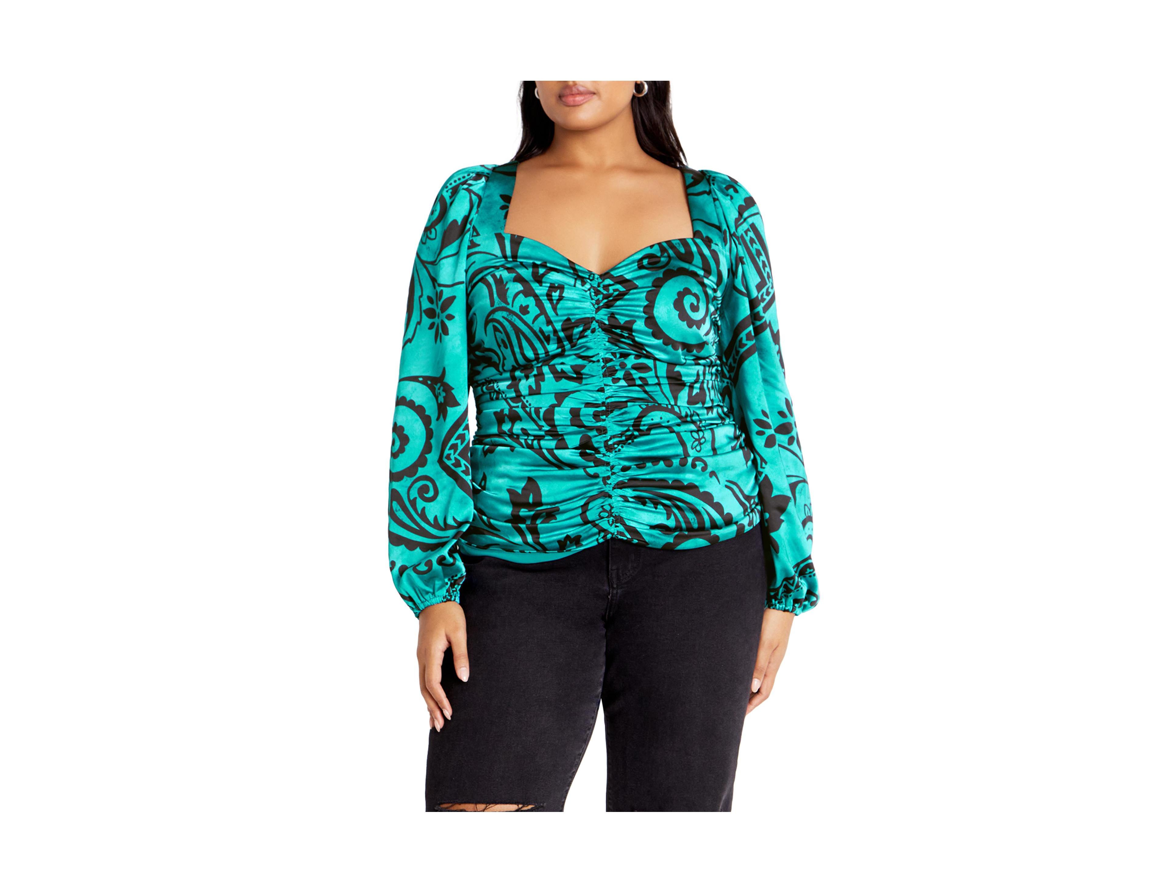City Chic Plus Sienna Print Top