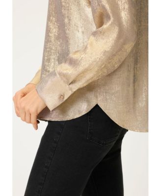 Women's Metallic Crinkle Shirt