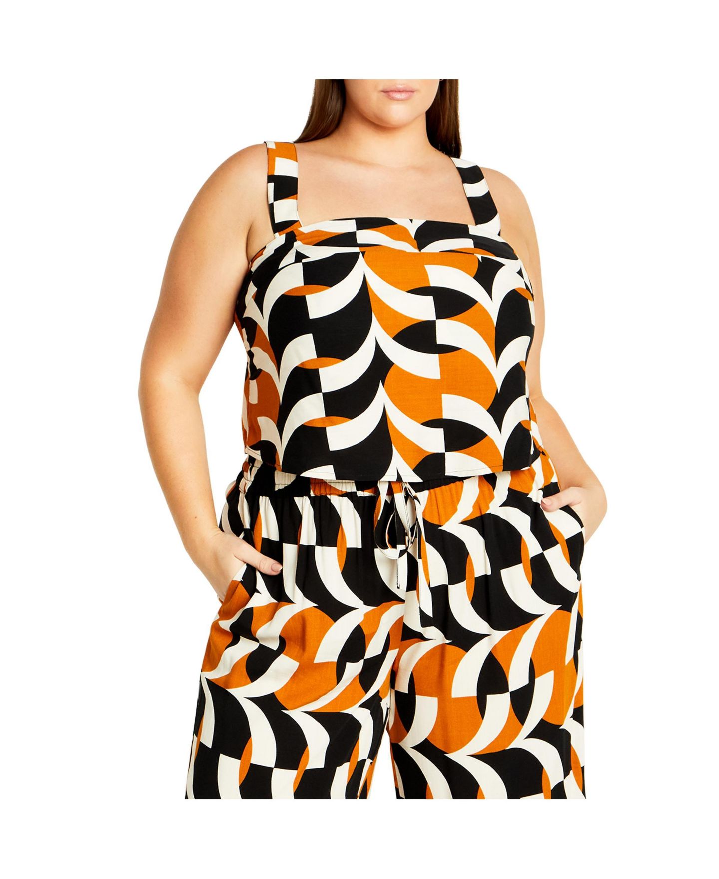 Женский топ CITY CHIC Plus Size Mystic Print, цвет: Чёрный — фото 1