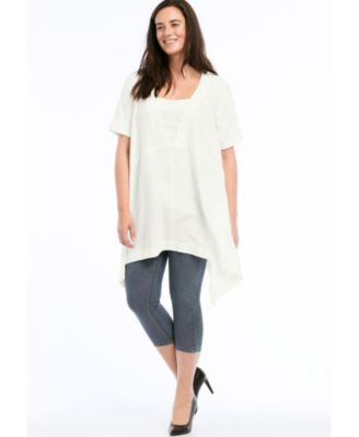 Women's Linen-Blend Hanky Hem Tunic
