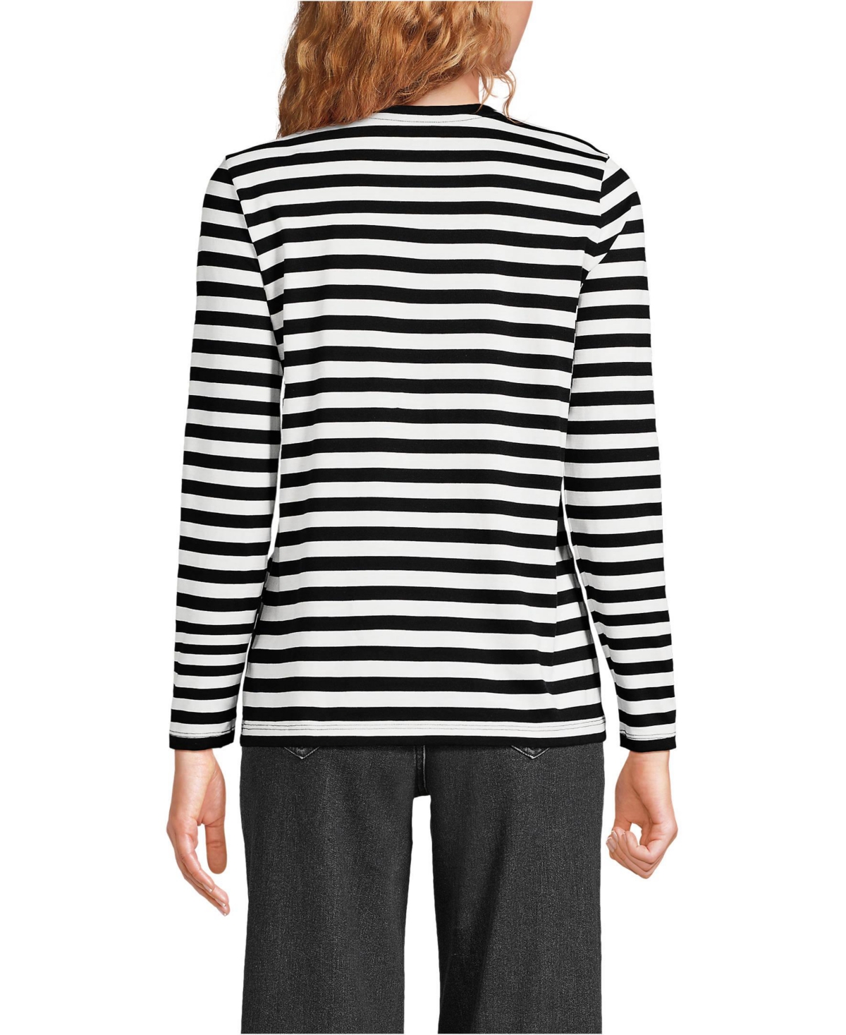 Lands' End Relaxed Supima Cotton Long Sleeve Crew Neck T-Shirt, Regular & Petite