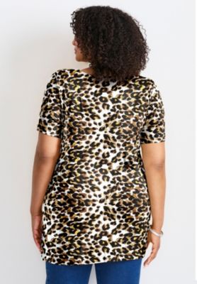 Women's Plus Size Button Detail Tunic Tee