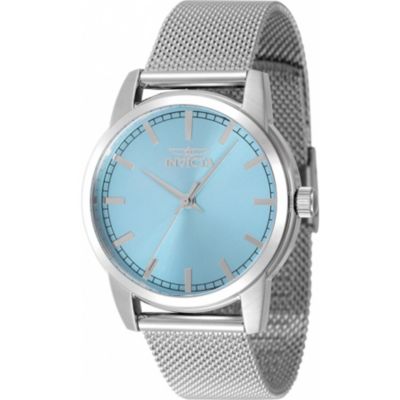 Women's Celestial Quartz Watch Light Blue Strap Round Dial 34mm Diameter