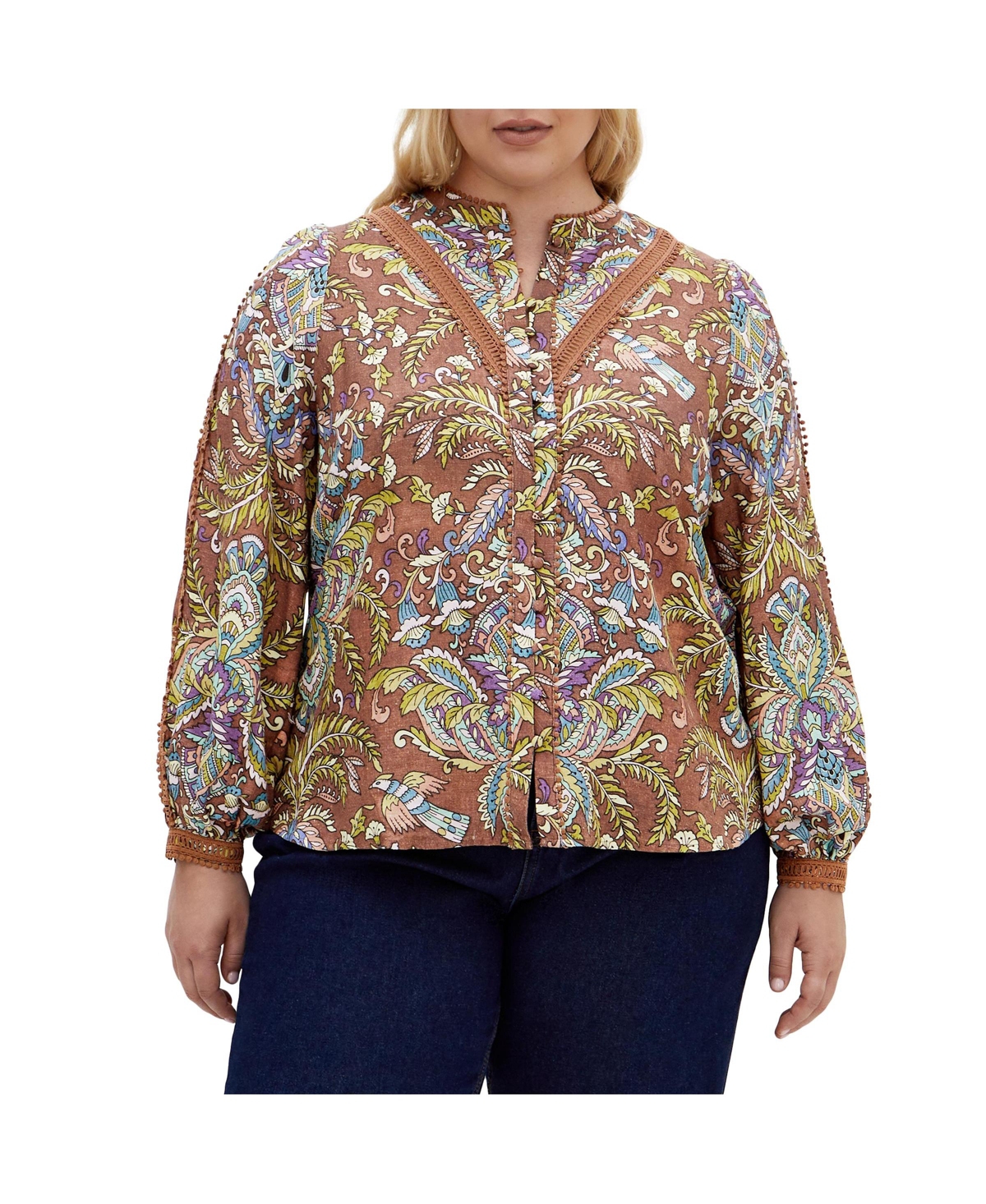 City Chic Women's Mysteria Print Shirt