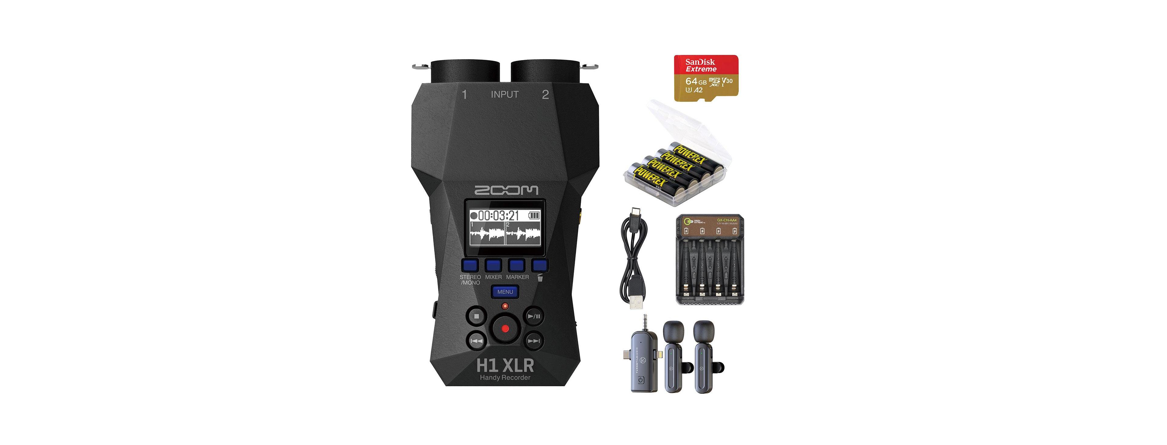 Zoom H1 Xlr 32-Bit Float Handy Recorder, Bundle with Accessory Kit
