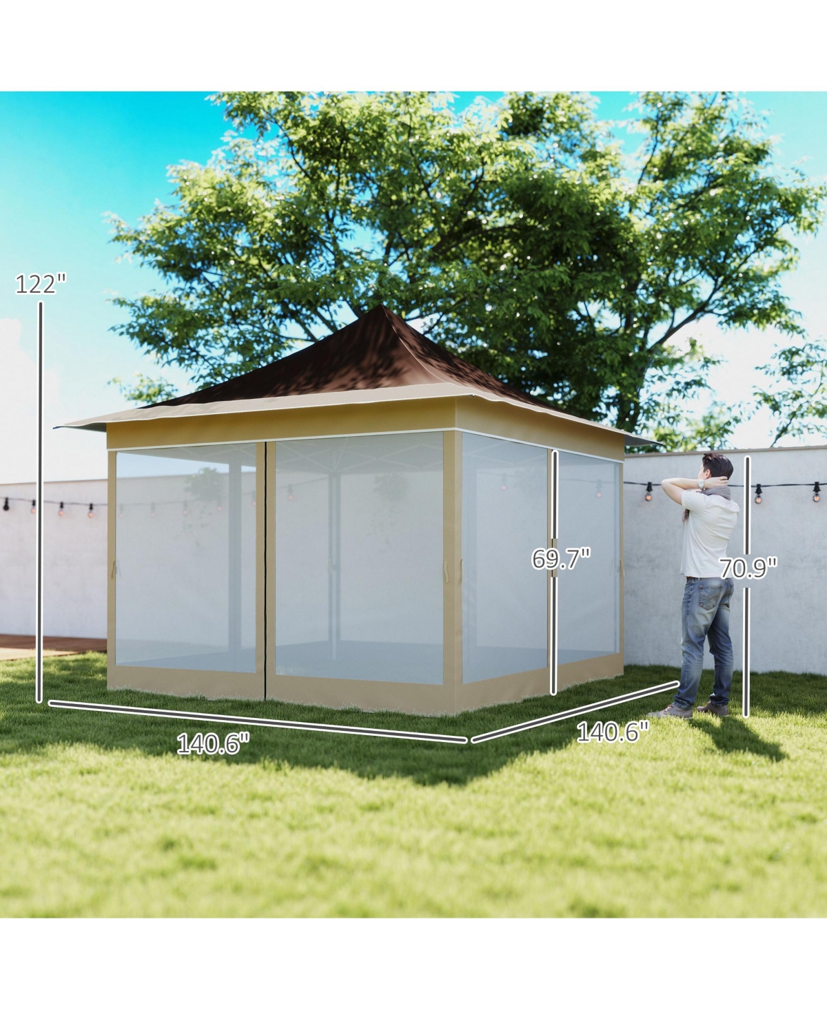 Outsunny 12 x ft. Pop Up Canopy Tent, Inst Shelter,