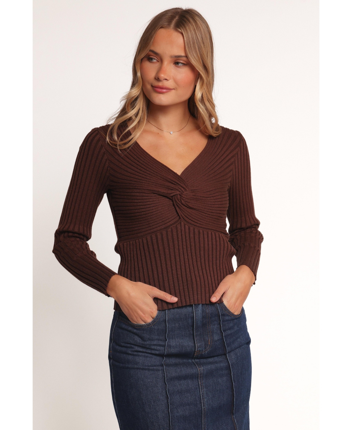 Petal and Pup Women's Demi Twist Detail Knit Top - Cream