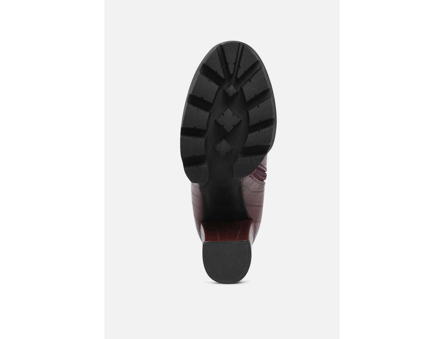 Женские ботинки London Rag Beatriz Croc Print Block Heel Ankle, цвет: Коричневый — фото 5