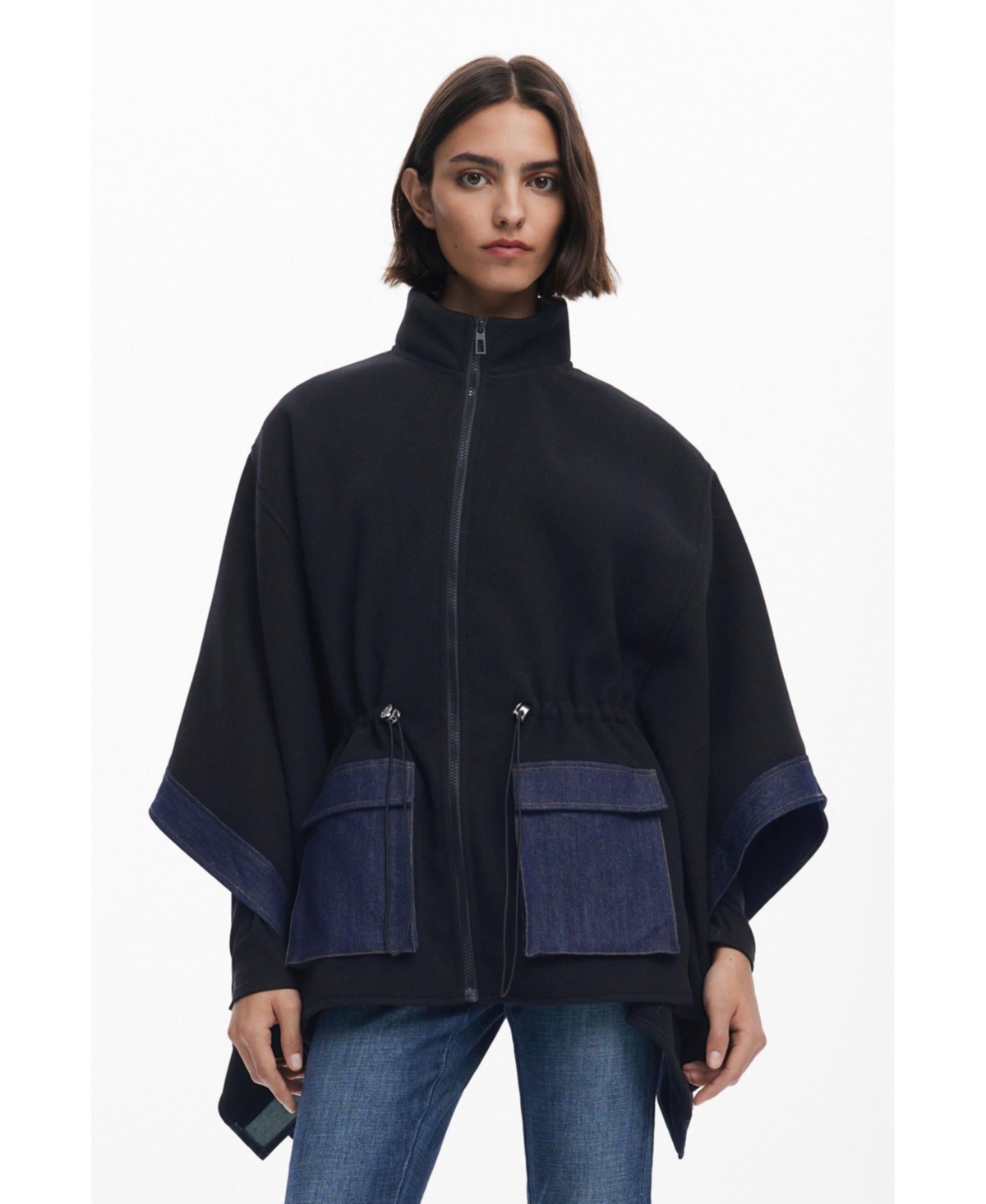 Desigual Women's Combined denim poncho