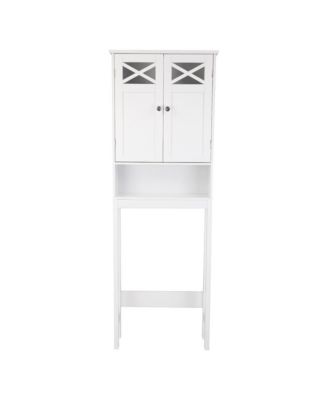 Toilet Storage Cabinet with Double Doors and Shelves