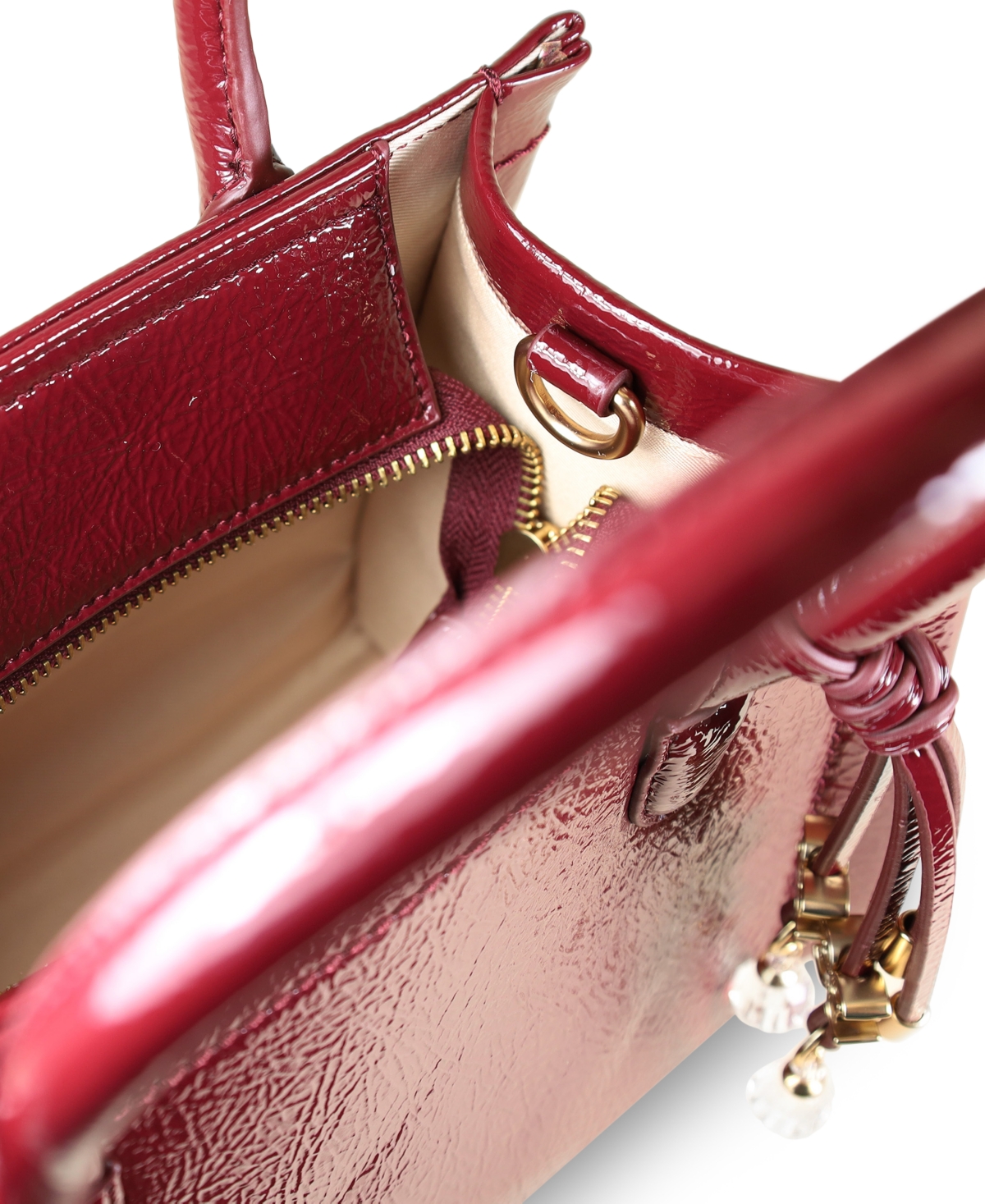 Sam Edelman Holiday Bottom Embossed Small Satchel Bag In Burgundy