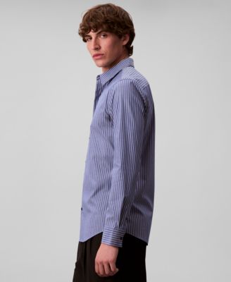 Men's Stretch Striped Slim Button-Down Shirt