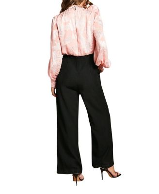 Women's Satin Jacquard Corsage 2 In 1 Jumpsuit