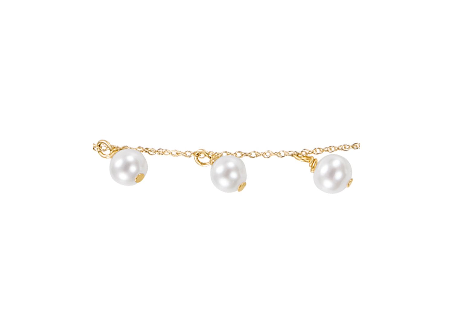 Cultured Freshwater Pearl Necklace (4-4.5mm) in 10k Yellow Gold