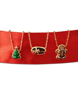 14k Gold-Tone Over Brass Short Pendant Necklace