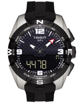Tissot - Men's Swiss Solar NBA T-Touch Expert Black Rubber Strap Watch 45mm T0914204720701