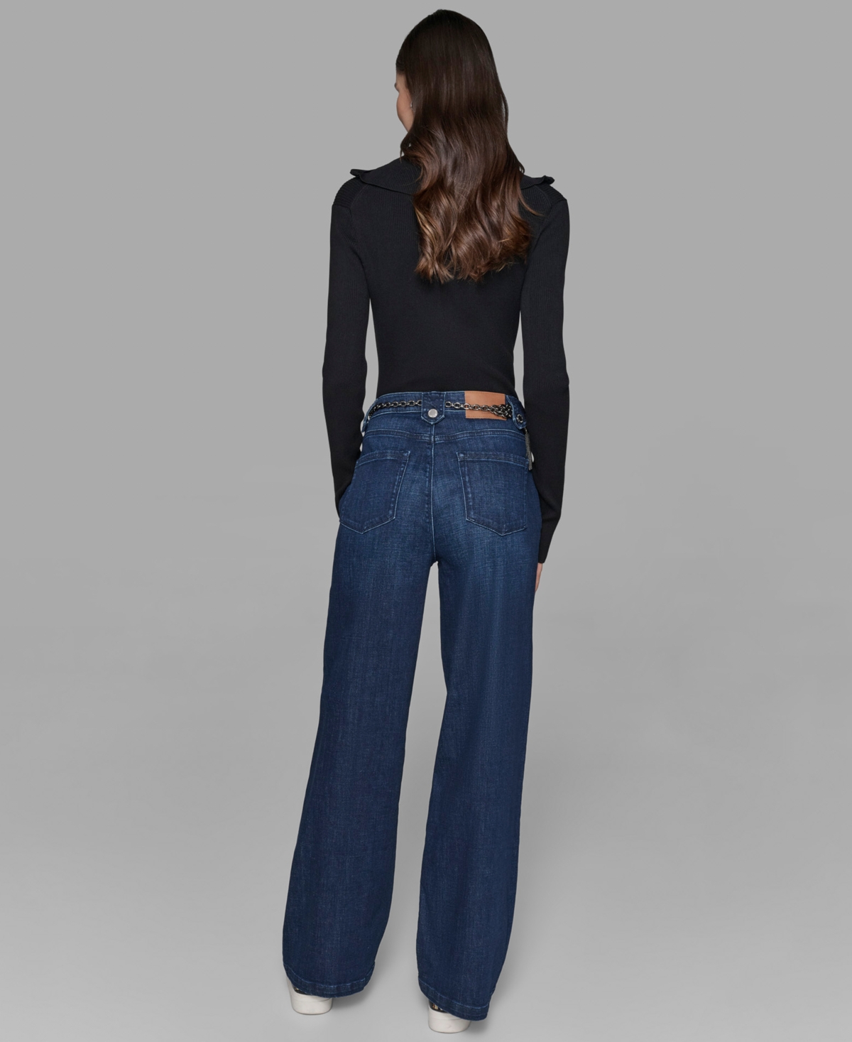 Karl Lagerfeld Women's Denim Wide-leg Jeans In Blue