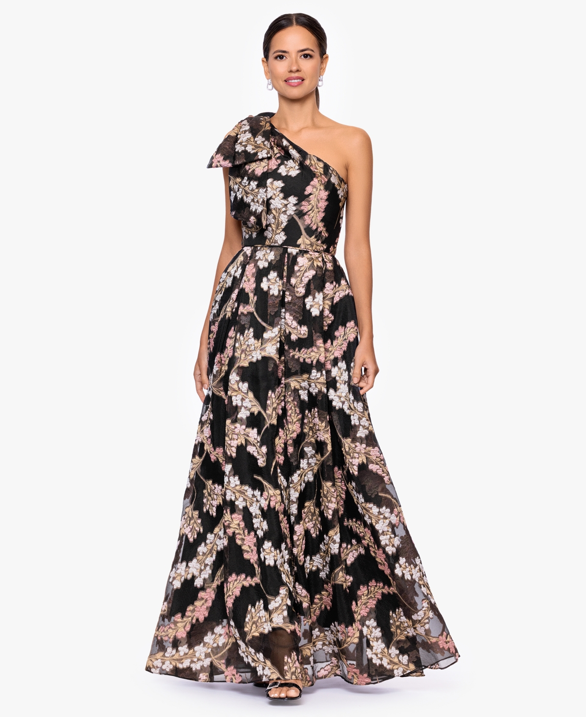 Betsy & Adam Women's One-Shoulder Dress