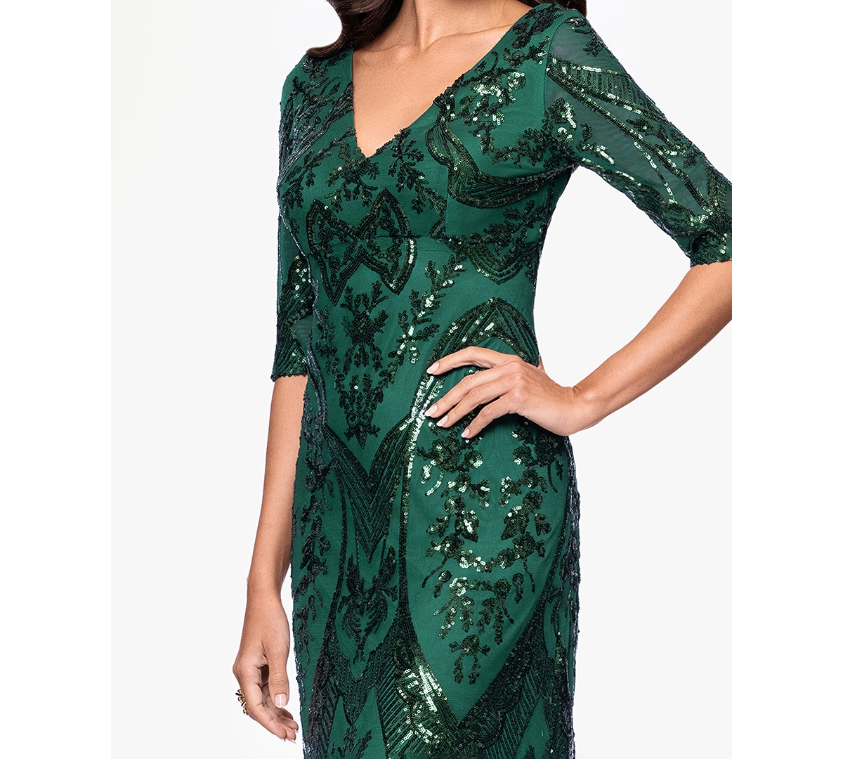 B&A By Betsy and Adam Women's V-Neck Dress