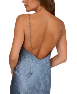 Women's Cowl Neck Foiled Long Dress