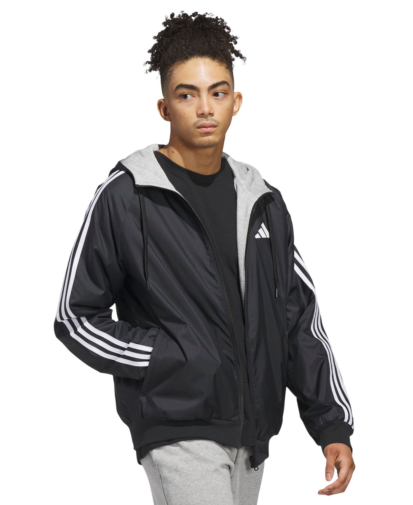 Мужская куртка adidas Balance Reversible Hooded, цвет: Чёрный / Белый — фото 3
