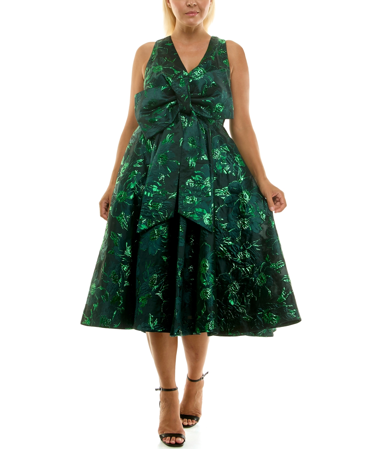 Taylor Women's V-Neck Bow Detail Dress