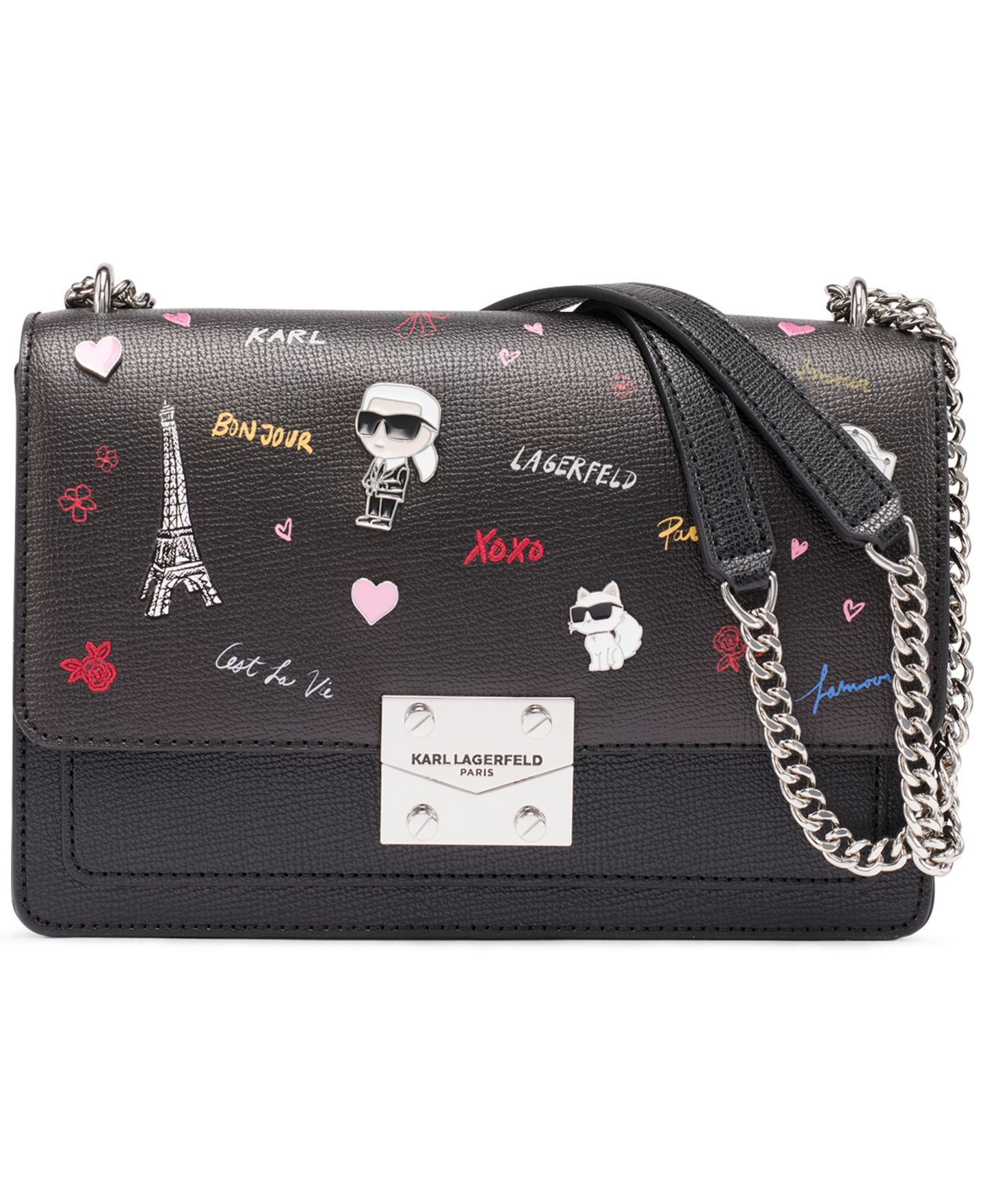 Мини-сумка на плечо Karl Lagerfeld Paris Corrine, цвет: Чёрный разноцветный — фото 1