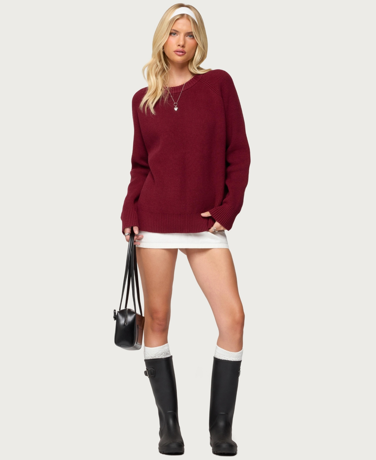 Edikted Women's Lavonne Oversized Knit Raglan Sweater