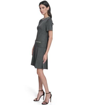 Women's Drop Waist Short-Sleeve Dress