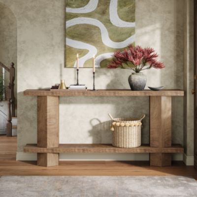 71-Inch Long Console Table for Entryway, Wooden Sofa Table Behind Couch