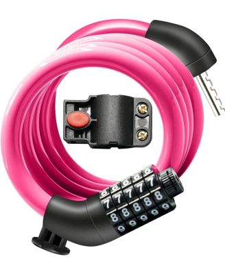 Bike Lock Cable with Combination, Heavy-Duty 5-Digit Resettable Bicycle Lock Anti-Theft, w/ Mounting Bracket for Bicycle and Scooters