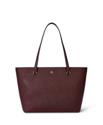 Lauren Ralph Lauren - Crosshatch Leather Medium Karly Shopper Tote