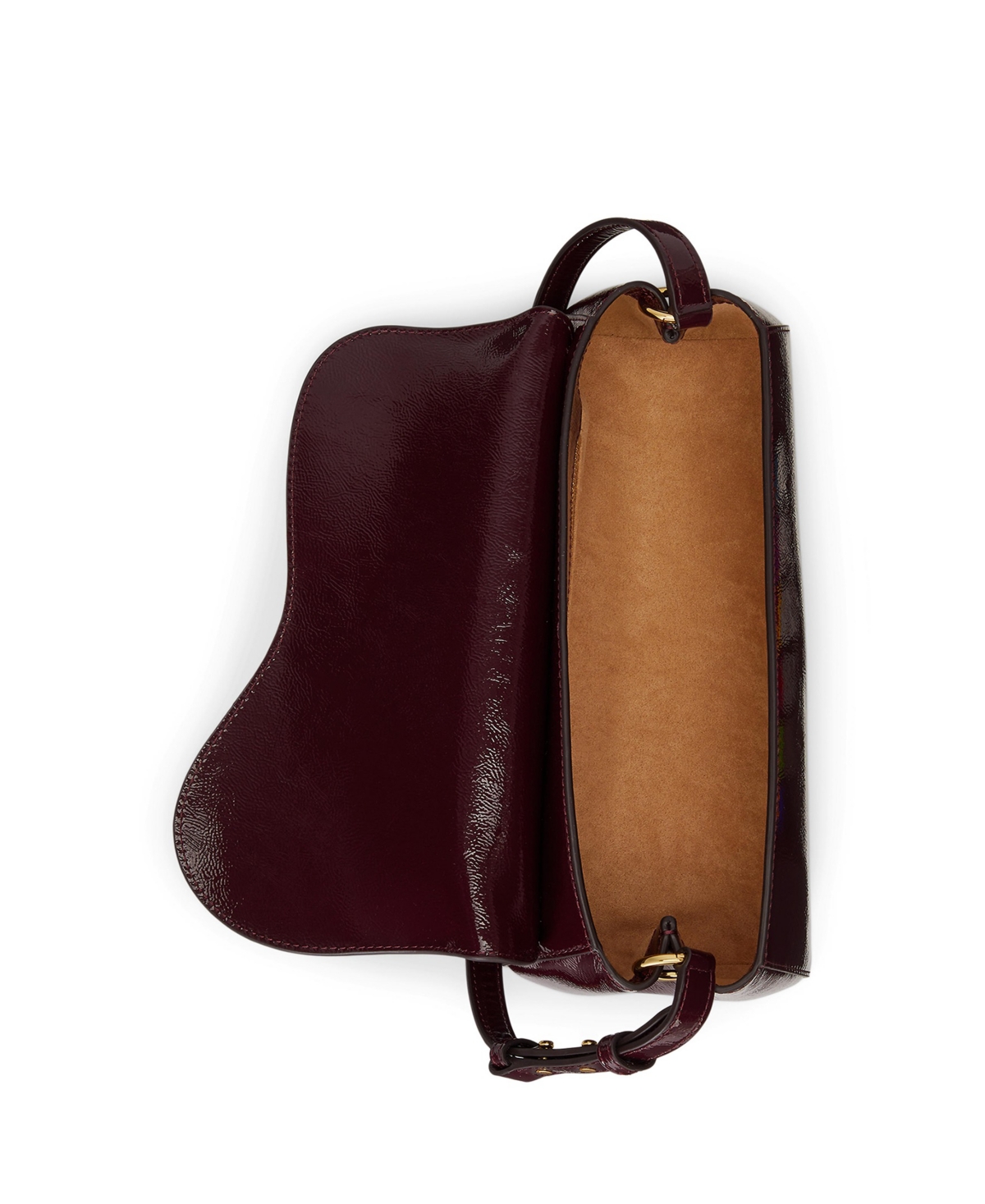 Ralph Lauren Embossed Small Satchel Bag In Burgundy