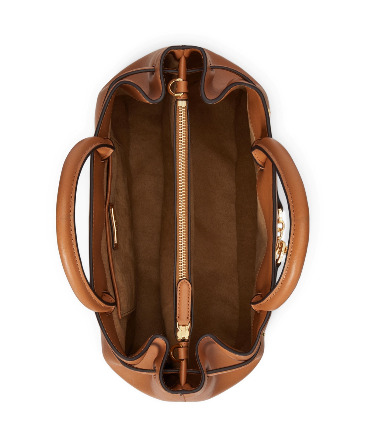 Ralph Lauren Leather Blaike Satchel Bag In Brown